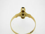 Victorian 10k Yellow Gold Genuine Natural Bohemian Three Garnet Ring (#J4518)