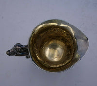 English Georgian Sterling Silver Creamer Pitcher Figural w/ Man Dolphin (#3696)