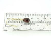 14k Yellow Gold Briolette Genuine Natural Garnet and Diamond Earrings (#J4479)