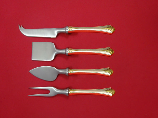 Regency Shell Gold by Lunt Sterling Silver Cheese Serving Set 4pc HHWS  Custom