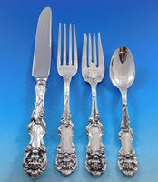 Lion by Frank Smith Sterling Silver Flatware Set Service 24 pieces Rare