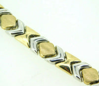 14k Yellow and White Gold Chevron Bracelet (#J5064)