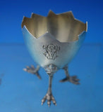 German 800 Silver Poached Egg cups Set of 6 with Chicken Feet (#6242)