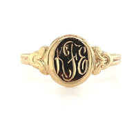10k Yellow Gold Child's Baby Signet Ring "KFE" Monogram Size 3 Jewelry (#J5837)
