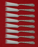 Repousse by Kirk Sterling Silver Escargot Fork Set 8pc Custom Made Unusual