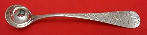 Antique Lily Engraved by Whiting Sterling Silver Mustard Ladle Original 5"