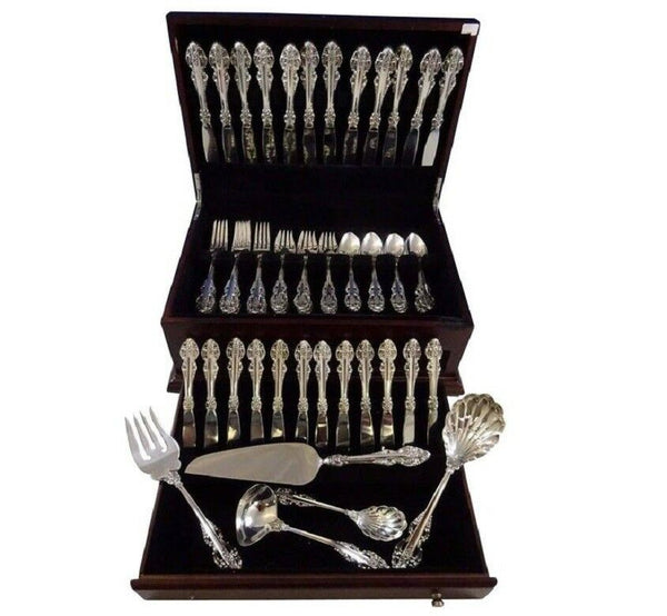 El Greco by Reed & Barton Sterling Silver Flatware Service For 12 Set 65 Pcs