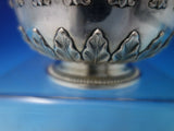 French 800 Silver Caviar Bowl w/ Lid Flower & Leaf Design c1870 (#6130)
