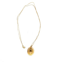 10k Yellow Gold Vintage Locket Engraved with Flowers (#J5408)