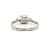 Platinum 1 Carat Total Weight Genuine Natural Diamond Rosette Ring (#J5495)