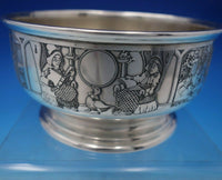 William Kerr Sterling Silver Child's Set 2pc Acid Etched w/ Nursery Rhymes #5248