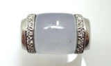 14k Gold Genuine Natural Chalcedony Ring with Diamonds (#J3514)
