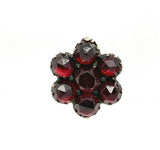 Genuine Natural Bohemian Garnet Small Rosette Stud Earrings (#J5508)
