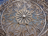 Sterling Silver Filigree Bowl Tray Oval 10 1/2" x 8 3/4" with Daisy (#4619)