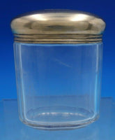 English Victorian Sterling Silver & Glass Dresser Jar Oval London 1896 (#6632)