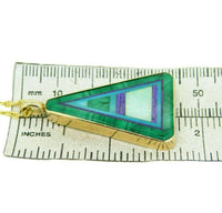 14k Gold Intarsia Pendant with Opal Malachite Sugilite Turquoise (#J4673)