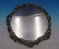 Elkington Sterling Silver Plateau Round Heavy with Wood Base Floral (#6616)