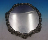 Elkington Sterling Silver Plateau Round Heavy with Wood Base Floral (#6616)