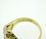 Art Deco 14k Yellow Gold Genuine Natural Diamond Ring Engraved Date 1926 (#J730)