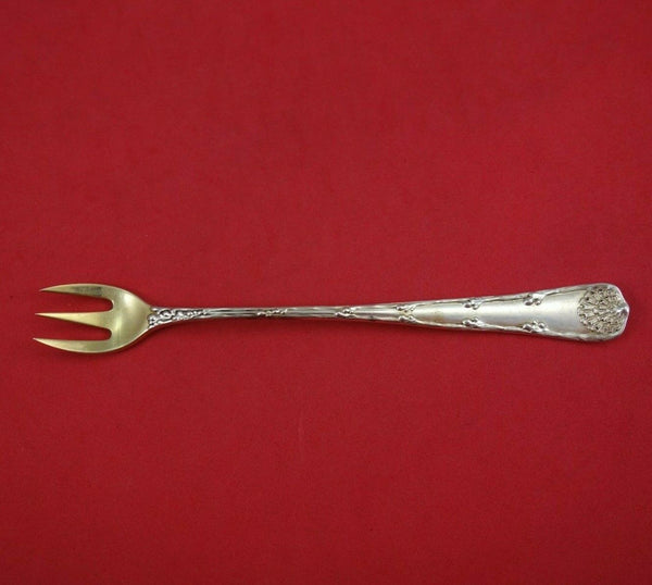Wave Edge by Tiffany and Co Sterling Silver Cocktail Fork Gold Washed 6" Antique