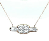 Edwardian 14k White and Yellow Gold Diamond and Pearl Pendant (#J5152)
