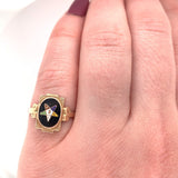 10k Gold Enamel Eastern Star Masonic Lady's Ring Jewelry (#J5693)
