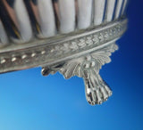 Swedish Sterling Silver Tea Caddy Leaf Border Footed Lion Paws with Key (#5523)