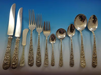 Repousse by Kirk Sterling Silver Flatware Service For 12 Set 143 Pcs Dinner Size