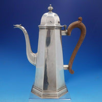 Estate William Walter English Sterling Silver Coffee Pot Wood Handle (#4086)