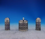 William Hutton and Sons English Sterling Silver Condiment Set 3pc in Box (#3890)