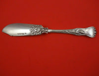 Stag Hunt by William Cummings English Sterling Silver Fish Knife with Crest 8"