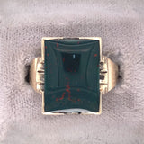 10k Yellow Gold Men's Large Genuine Natural Bloodstone Ring Jewelry (#J5679)