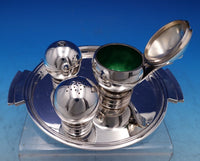 Pyramid by Georg Jensen Sterling Silver Condiment Set 4pc 11.5 ozt. (#7413)