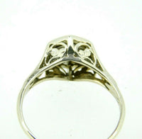 Art Deco 14k Gold Filigree Round Genuine Natural Diamond Ring .10ct (#J832)