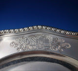 Gadroon by Unknown English/Irish Sterling Silver Charger Plate w/ Crest (#5717)