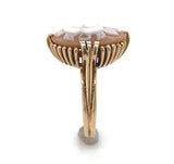 10k Yellow Gold Genuine Natural Shell Cameo Ring Carved with a Rose (#J6216)