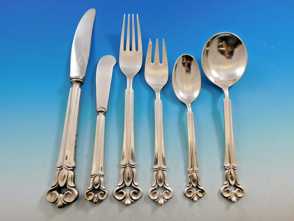 Monica by Cohr Danish Sterling Silver Flatware Set For 6 Service 30 pieces