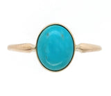 14k Gold 1.65ct Robin's Egg Blue Kingman Genuine Natural Turquoise Ring #J6152