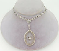 10k Oval Genuine Natural Crystal Quartz Necklace with Cast Chain (#J4090)