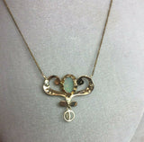 10k Yellow Gold Victorian Opal Lavaliere Necklace (#J5323)