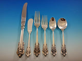 Grande Baroque by Wallace Sterling Silver Flatware Set 12 Dinner Size + Tea Set