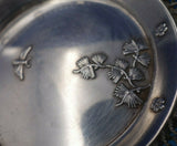 Japanese Sterling Silver Wine Coaster w/ Butterfly Leaves Chrysanthemums (#6251)