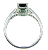 14k White Gold 1.23ct Teal Genuine Natural Tourmaline and Diamond Ring (#4584)