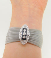 14k Gold .56ct Genuine Natural Diamond Bracelet with Enamel (#J4063)