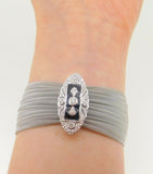 14k Gold .56ct Genuine Natural Diamond Bracelet with Enamel (#J4063)