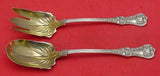 English King by Tiffany and Co Sterling Silver Salad Serving Set 2pc GW Orig 10"