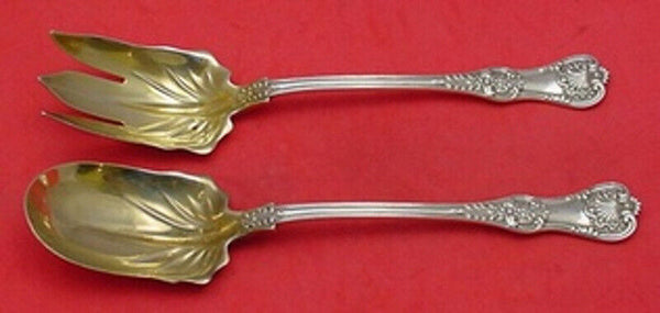 English King by Tiffany and Co Sterling Silver Salad Serving Set 2pc GW Orig 10"