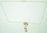 9K Gold Victorian Laveliere Pendant with Diamond and Pearls (#J3025)