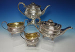 Thomas Bowen English Sterling Silver Coffee Set 4pc with Floral Border (#2726)