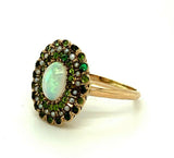 10k Yellow Gold Large Victorian Opal Ring with Seed Pearls (#J4790)